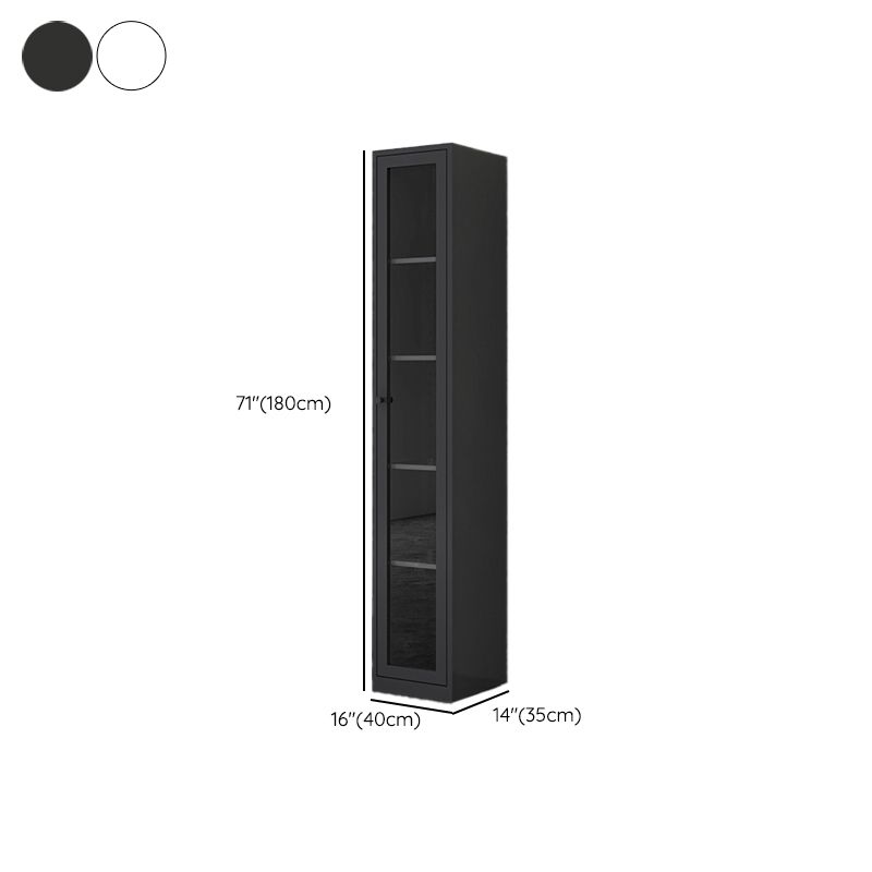 Scandinavian Metal Bookshelf Closed Back Standard Bookcase with Cabinets