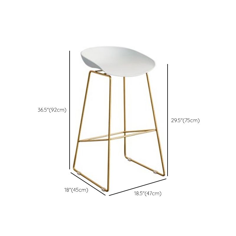 Contemporary Style Metal Armless Bar-stool PU Leather Counter Bar Stool for Kitchen