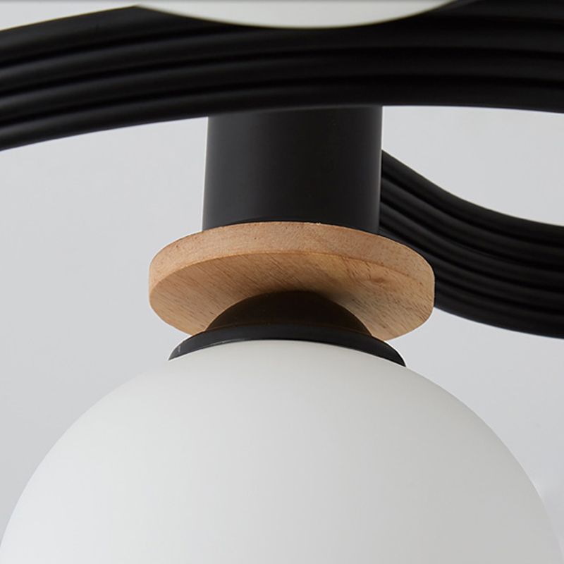 Metal Flush Mounted Ceiling Lights Frosted Glass Shade Ceiling Lighting for Living Room