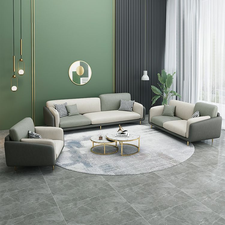 Contemporary Faux Leather Stain Resistant Standard Settee Couch