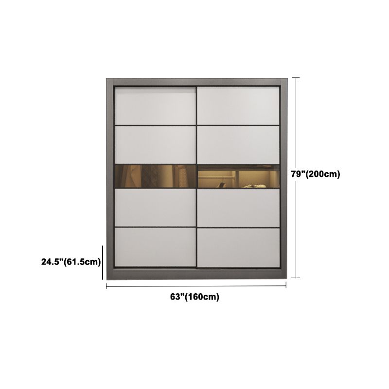 Contemporary Style Wooden Wardrobe White Colour Soft Close Door Wardrobe Closet
