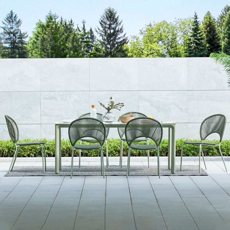 Modern Style Dining Set Glass Rectangular 1/2/3/5/7 Pieces Dining Set