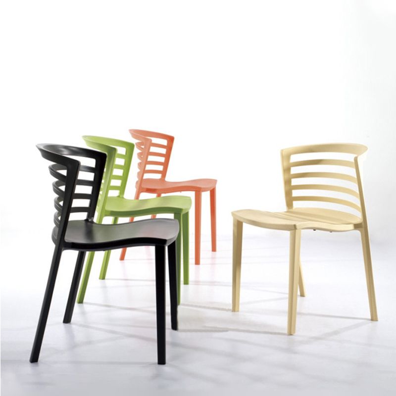 Contemporary Style Armless Chair Plastic Side Chair for Dining Room