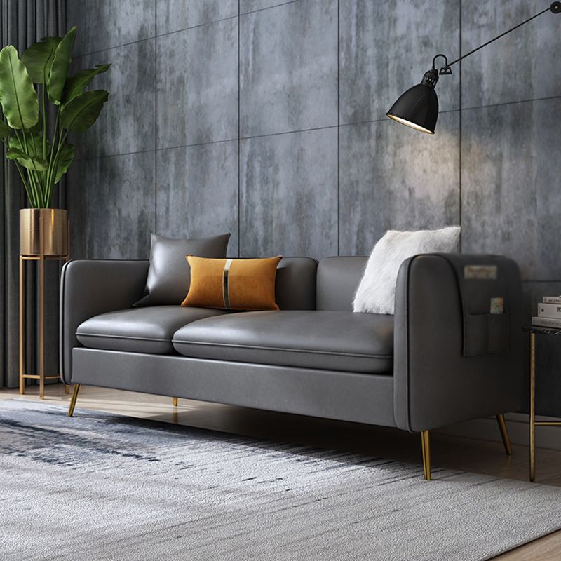 Faux Leather Modern Sofa 30"W Sofa with Storage for Living Room
