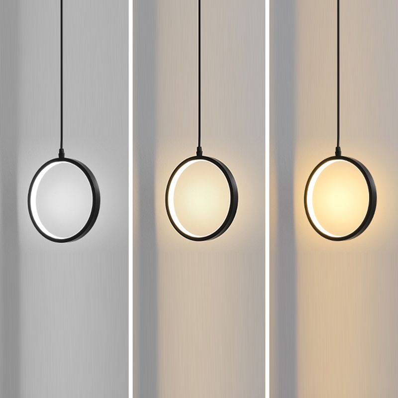 Geometrische hangende hanglamp moderne stijl metalen led zwart hangend plafondlicht