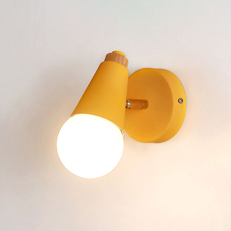 Modern Simple Fashion Style Geometric Shade Wall Sconce Wood 1 Light Sconces