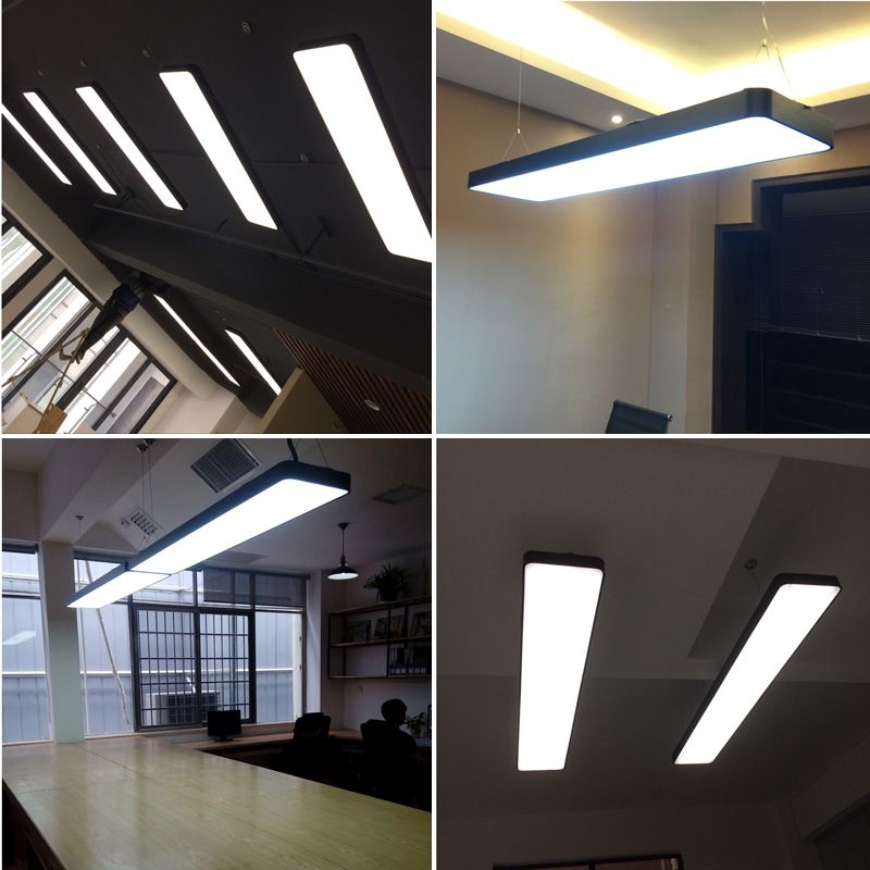 Rechthoekig metaalhangend plafondlicht Minimalistische hanglampverlichting voor kantoor
