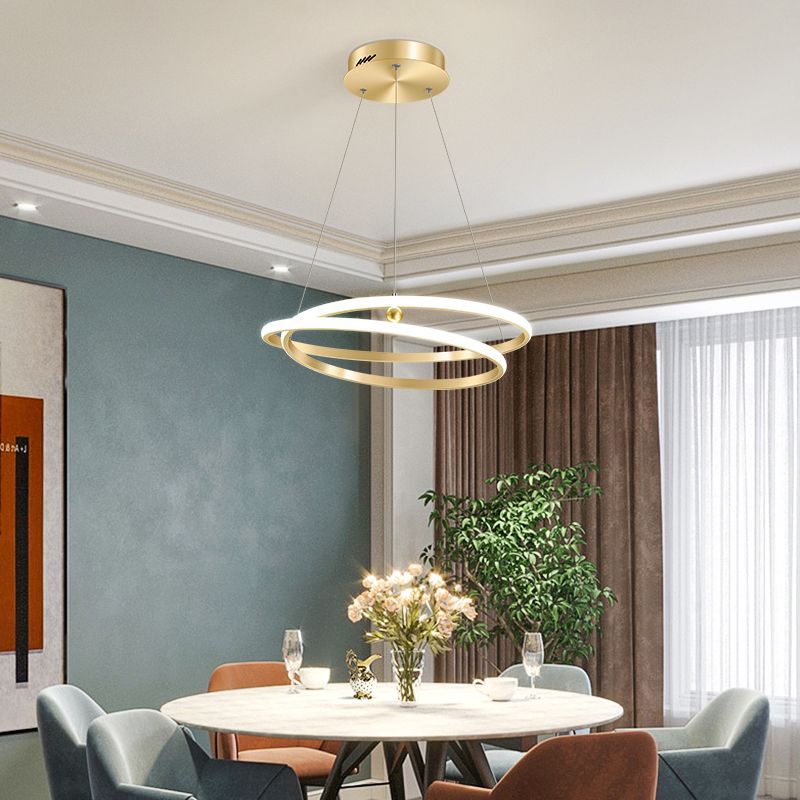 Twist Metal Hanging Light Fixture Minimalist LED Ceiling Pendant Light for Living Room
