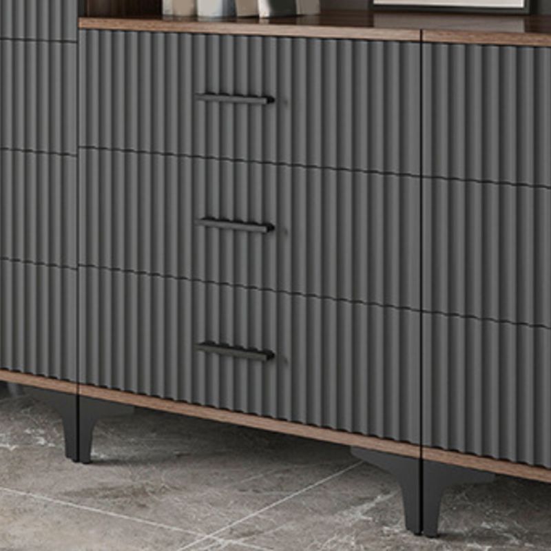 Contemporary Rectangle Accent Chest with Brown Top and Metal Legs
