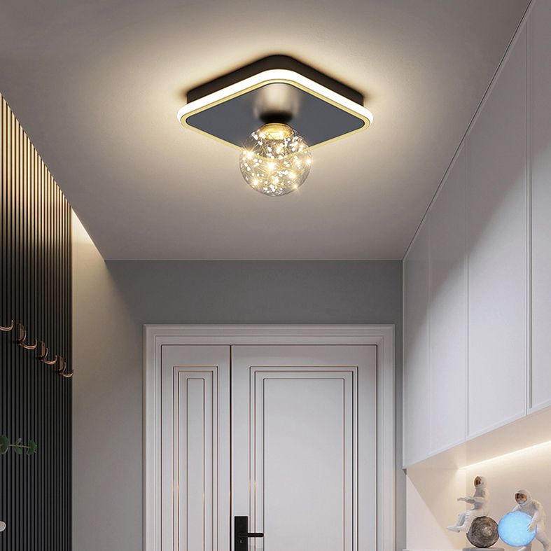 Moderne Kugel-Deckenleuchte im minimalistischen Stil, Glas, 2 Lichter, Unterputz-Deckenleuchte