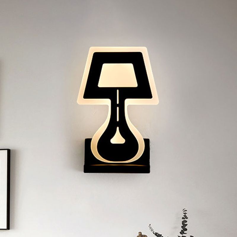 Moderne LED -Wandleuchten mit Acrylschatten schwarz/weißer Schreibtisch -Lampen -Wandbeleuchtung in warmem/weißem Licht