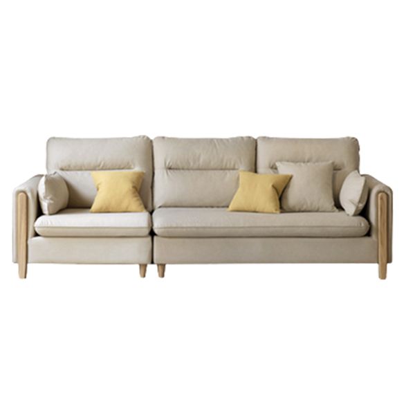 Solid Wood Square Arm Contemporary Fabric Sofa for Living Room