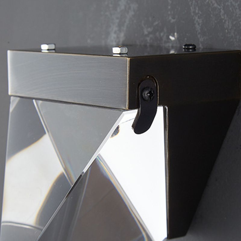 1-Light Geometric Sconce Light Fixture Modern Crystal Wall Lights
