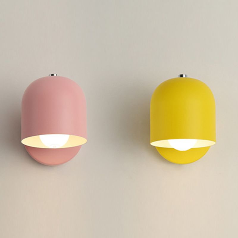 Macaron Dome Shade Wall Sconce Iron 1 Light Sconces for Bedroom