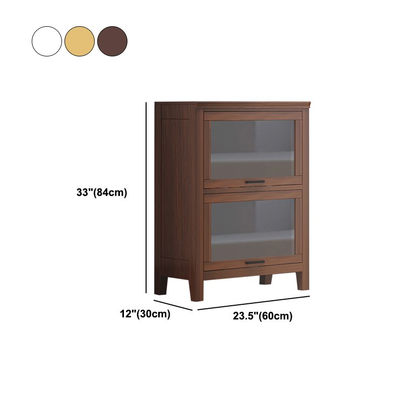 11.81"W Bookcase Contemporary Style Solid Wood Bookshelf for Home Office with Doors