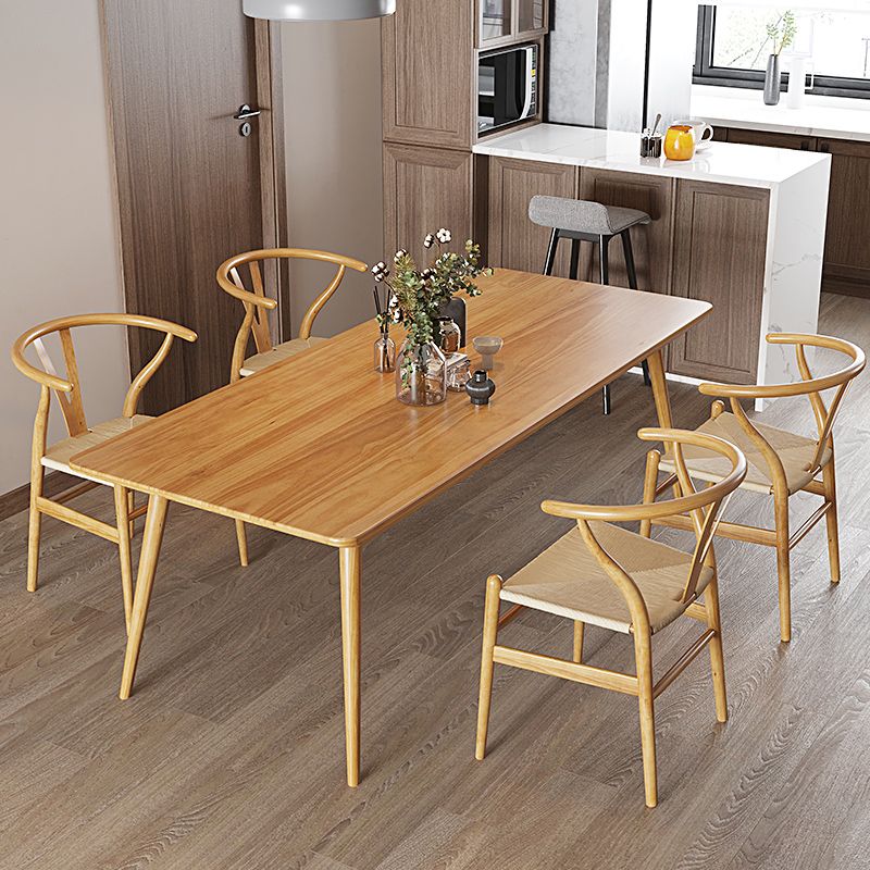 Rectangle 1/4/5 Pieces Dining Set Solid Wood Legs Dining Furniture Set
