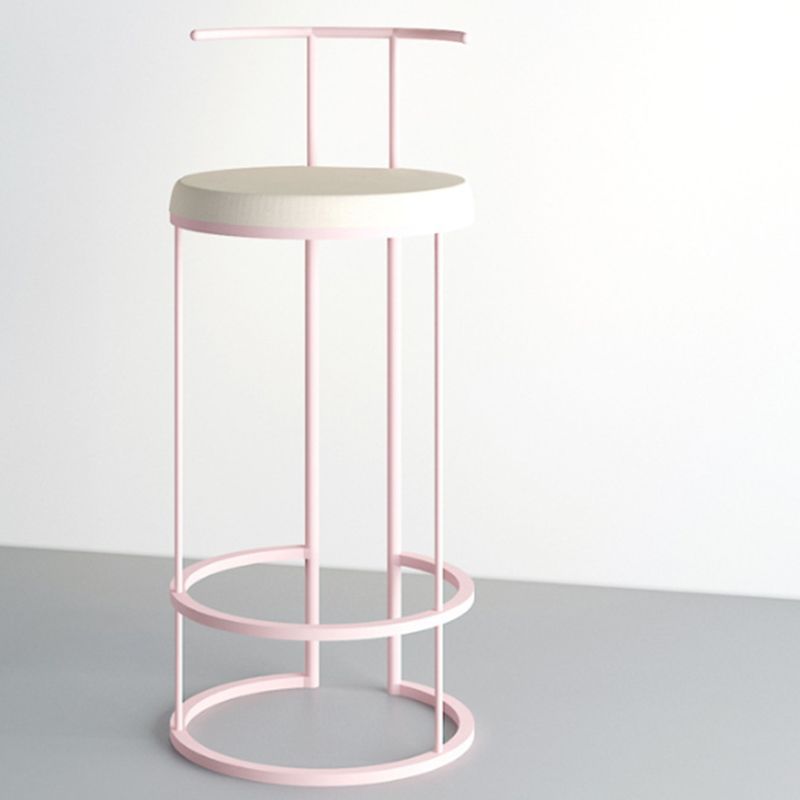 Contemporary Upholstered Counter Stool Bar-height Bar Stool with Metal Base