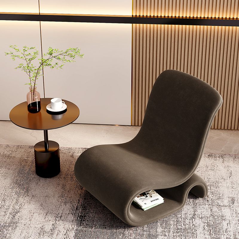 Contemporary 26 "Wide Velvet Fixed Back Sponge Armless Chair