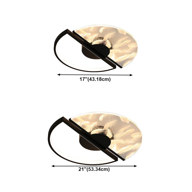 Forme rond en métal Lumière de plafond style moderne 2 lumières luminaires de plafond rinçage