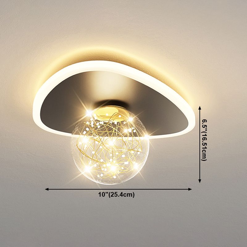 Globe LED Ceiling Light Contemporary Style Flush Mount Lighting Fixture for Living Room