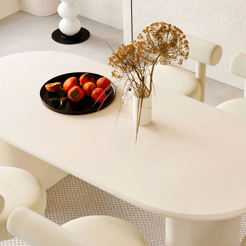 Double Pedestal Dining Table Solid Wood Dining Table in White for Dining Room