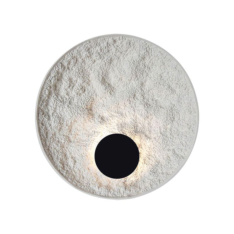 Single Matte White Wall Mounted Sconce LED Round Wall Light for Living Room