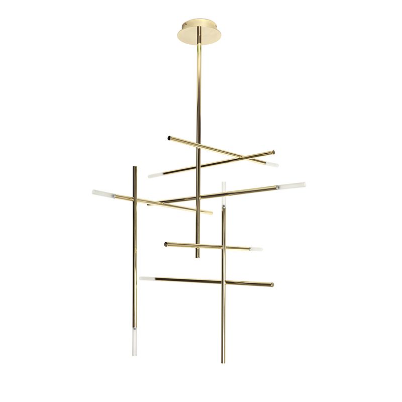 Modern Characteristic LED Pendant Light Plastic Linear Chandelier for Living Room