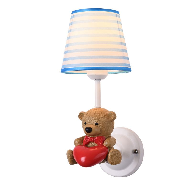 Nordic Style Wall Light Fabric Shade Wall Lamp for Children's Room (Included Doll)