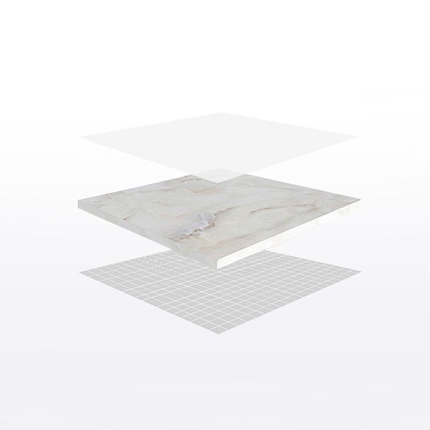 Faux Marble Top 7 Piece Dining Room Chair and Table Set in White