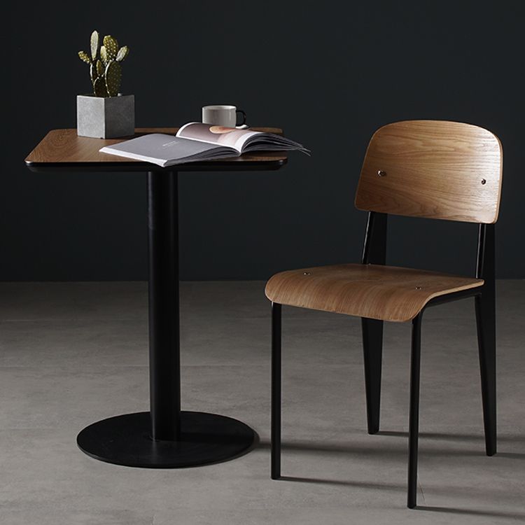 Industriële stijl metalen benen eetkamerstoelen open achterste zijkant voor thuis