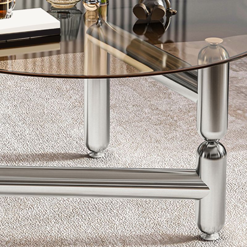 3 Legs Minimalist Coffee Round Table Open Shelf Cocktail Table