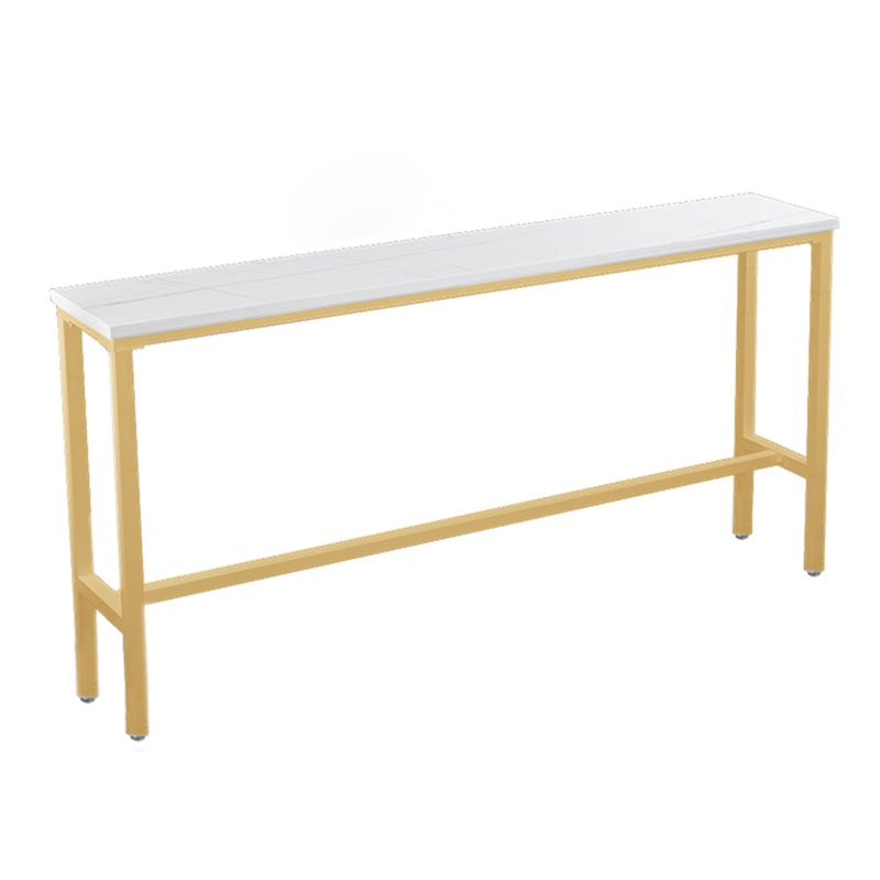 Modern Rectangle Bar Dining Table Stone Bar Table with Trestle Base