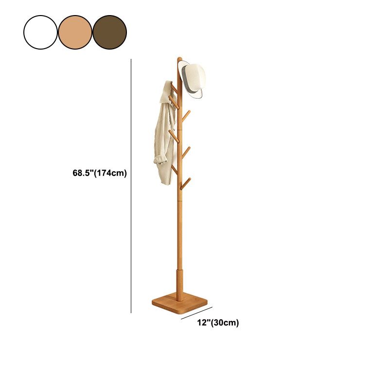 Contemporary Hall Stand Manufactured Wood Hooks Shelving Included Free Standing Coat Rack