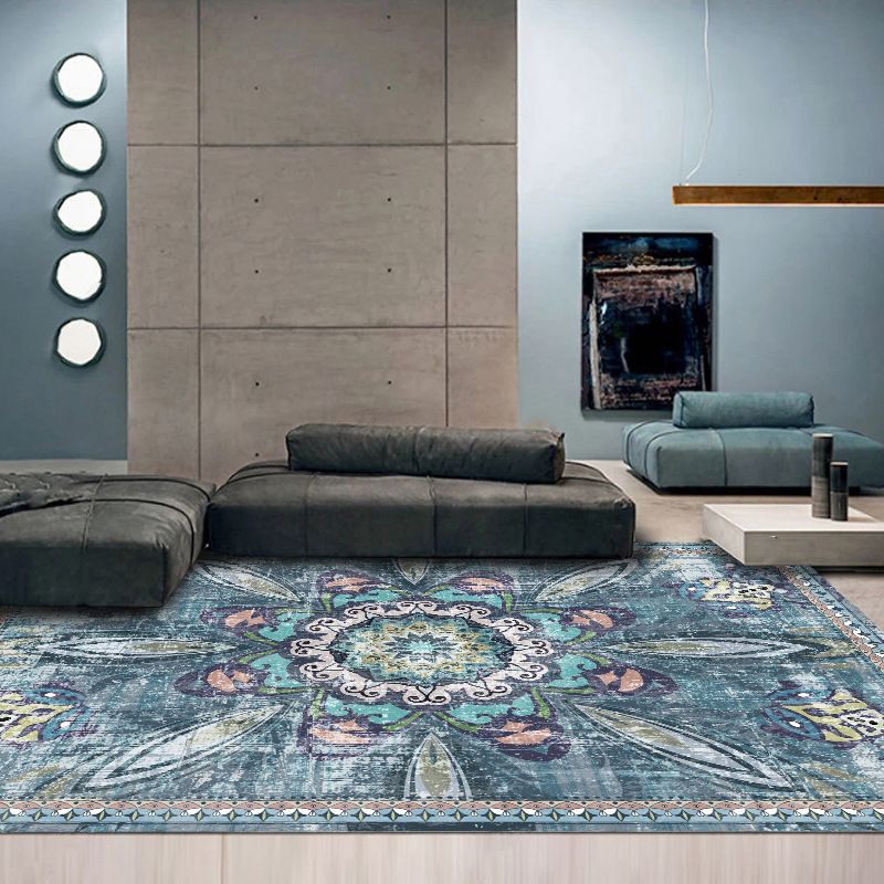 Soft Red Classic Carpet Polyester Moroccan Pattern Indoor Rug Washable Rug for Bedroom