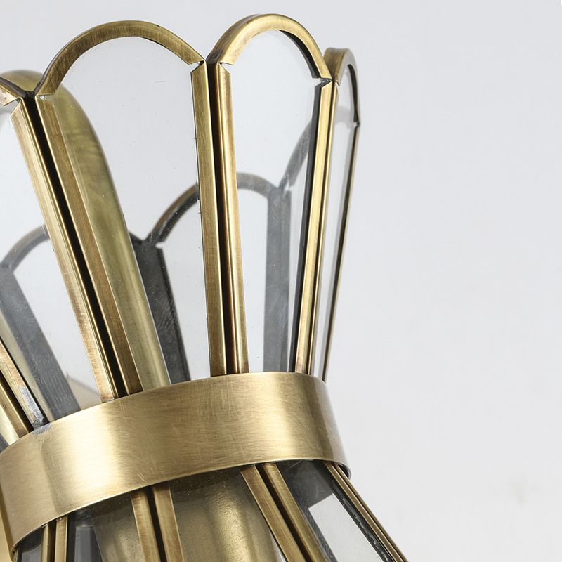 Glass Cone Shape Wall Lighting Modern Style 1 Light Wall Light Sconce in Gold