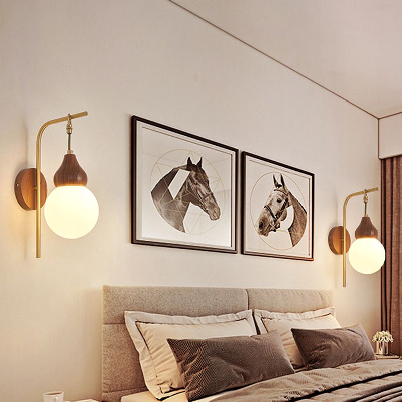 Shaded Sconce Wall Light Chinese Simple Style Copper 1 Light Sconces