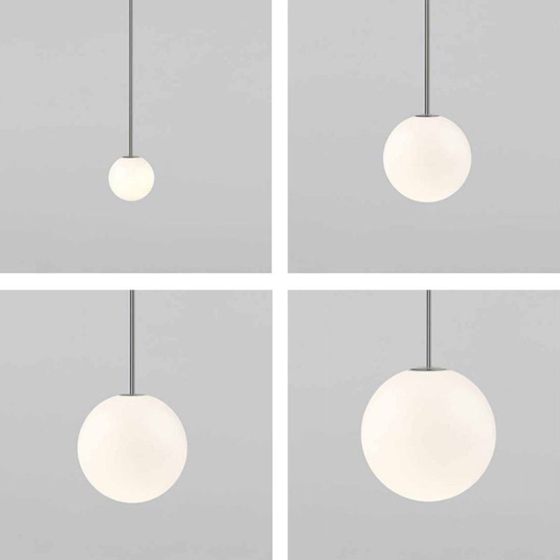 Minimalism Pendant Lighting Fixture Black Globe Hanging Pendant Light with Glass Shade
