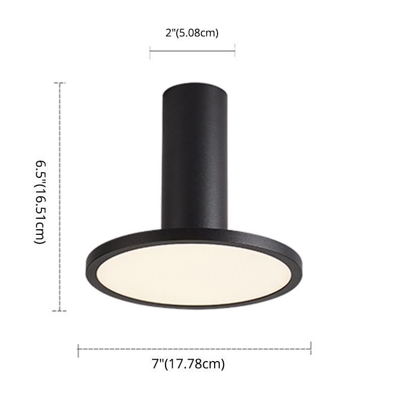 Plafondinbouwlamp met buizen, Scandinavische metalen hal LED-downlight met ronde acrylkap