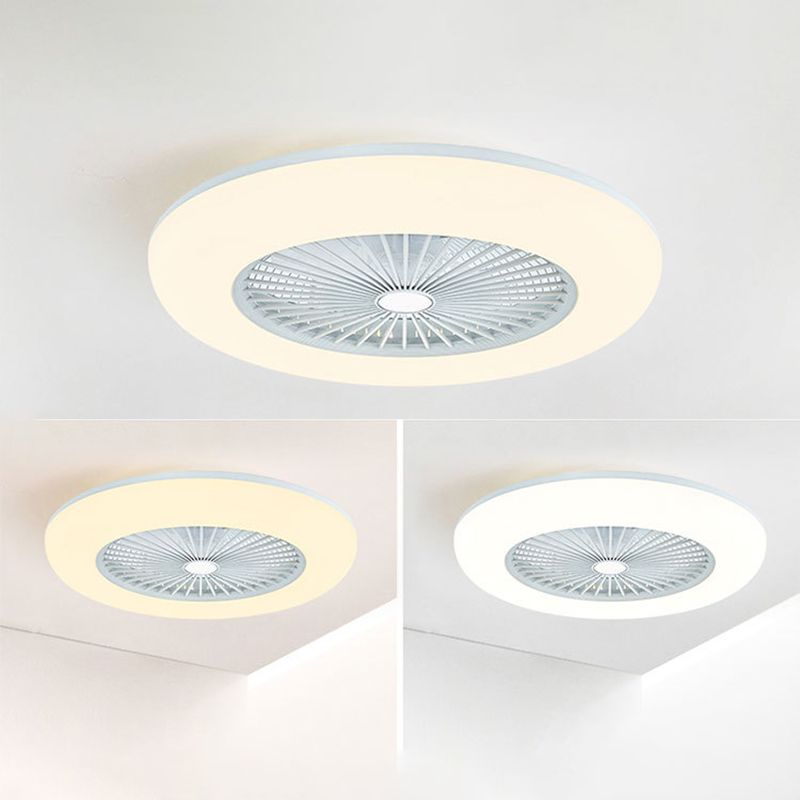 Acrylrad -förmiges halb Flush Light Makkaronstil LED -Deckenventilator Licht für Schlafzimmer