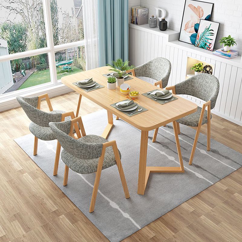 Modern 1/2/5 Pieces Dining Set Rectangle Wood Dining Table Set for Dining Room