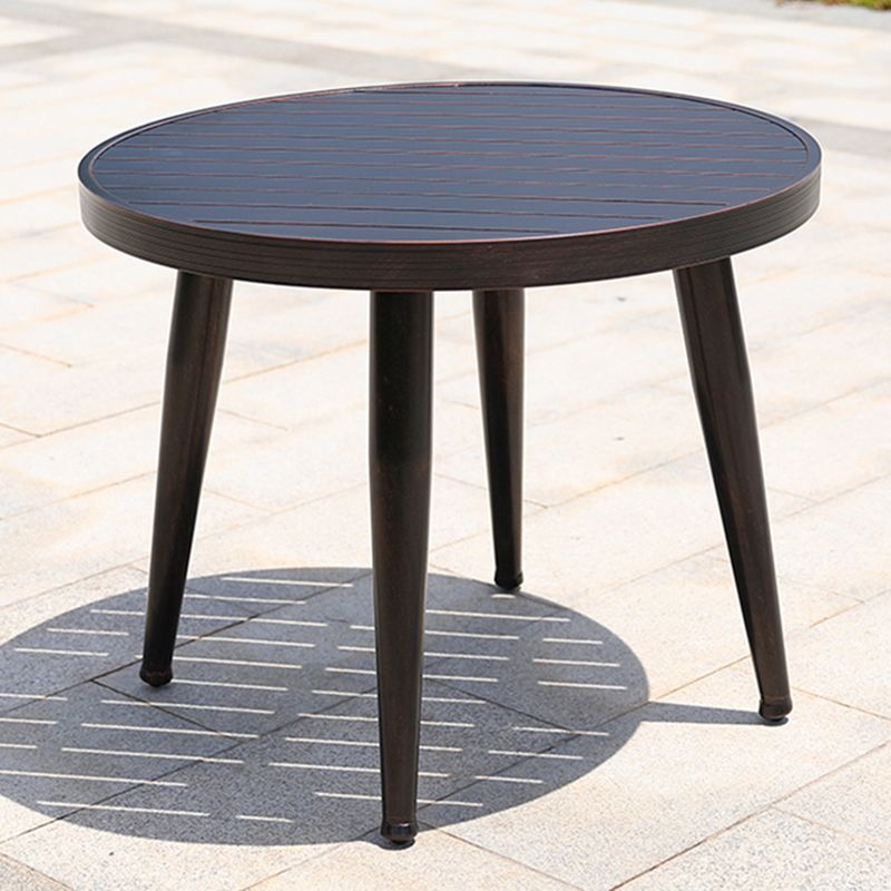 Modern Style Geometric Courtyard Table Aluminum Frame Outdoor Table