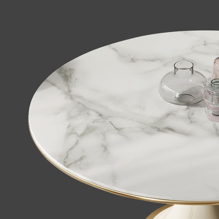 Round Glam Dining Room Set 1/4/5/9 Pcs Sintered Stone Dining Table and Chairs