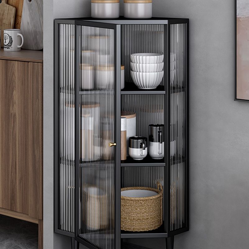 Modern China Cabinet Metal Corner Unit Storage Cabinet for Dining Room