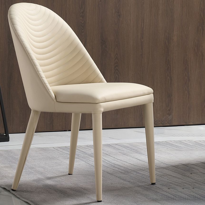 Upholstered Dining Side Chair Faux Leather Dining Accent Chair