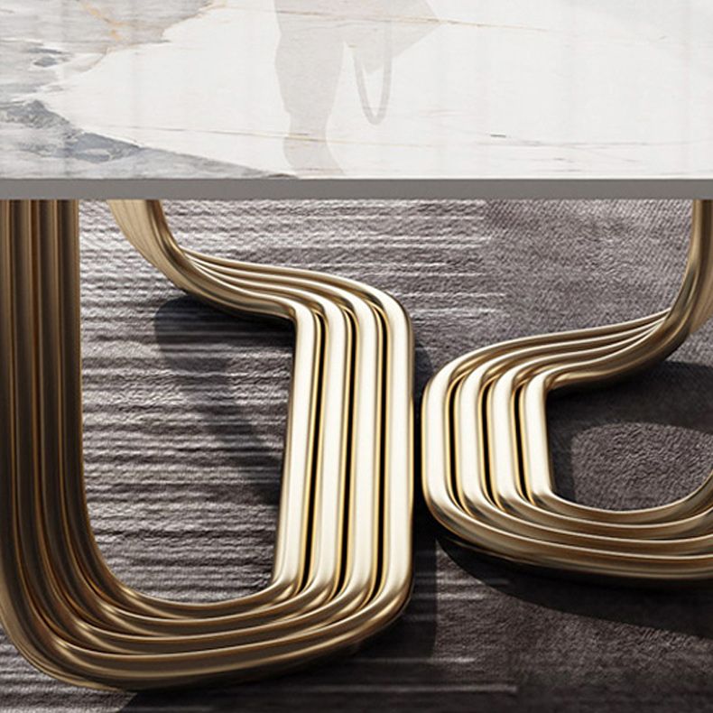 Glam Abstract Coffee Table Slate Rectangular Coffee Table for Home