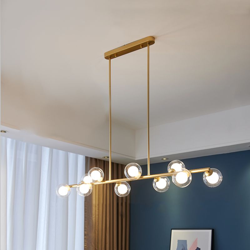 Nordic Modern Island Lighting Glass Chandelier Light Fixture for Dining Room