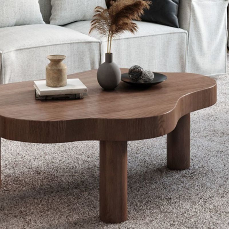 Nordic Style Free Shape Solid Wood 3 Legs Base Design Coffee Table