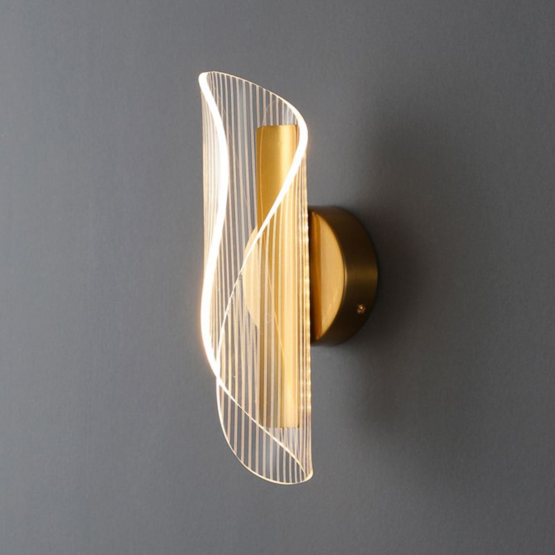 Geometric 1 Light Wall Lighting Fixture Modern Acrylic in Gold