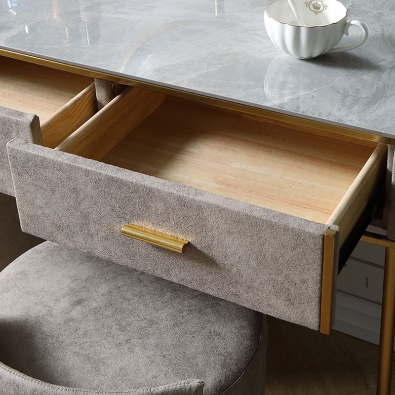 Wooden and Slate Makeup Vanity Desk Table Glam Makeup Vanity Desk
