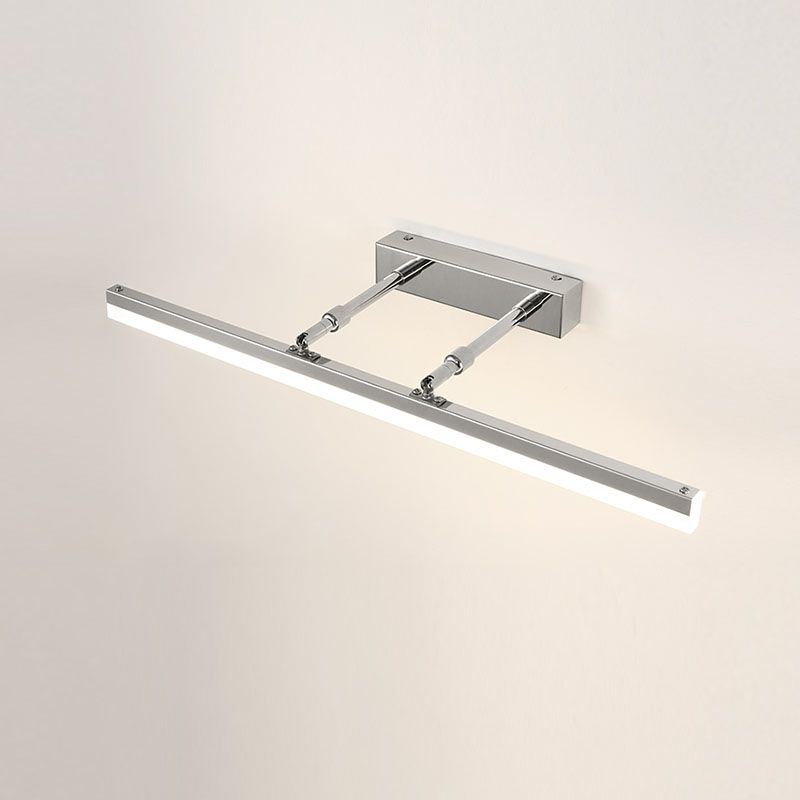 Metal Linear Shape Wall Light Modern 1-Light Swing Arm Mirror Wall Mount Light Fixture